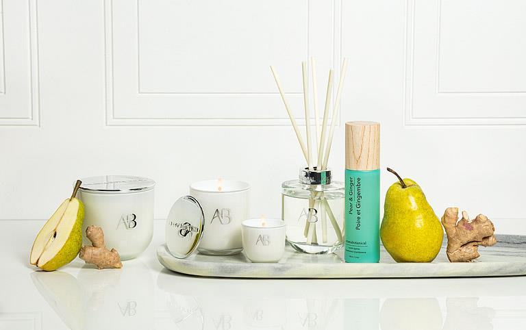 Pear Ginger Reed Diffuser with Crisp Pear & Warming Ginger Scent by Aromabotanical