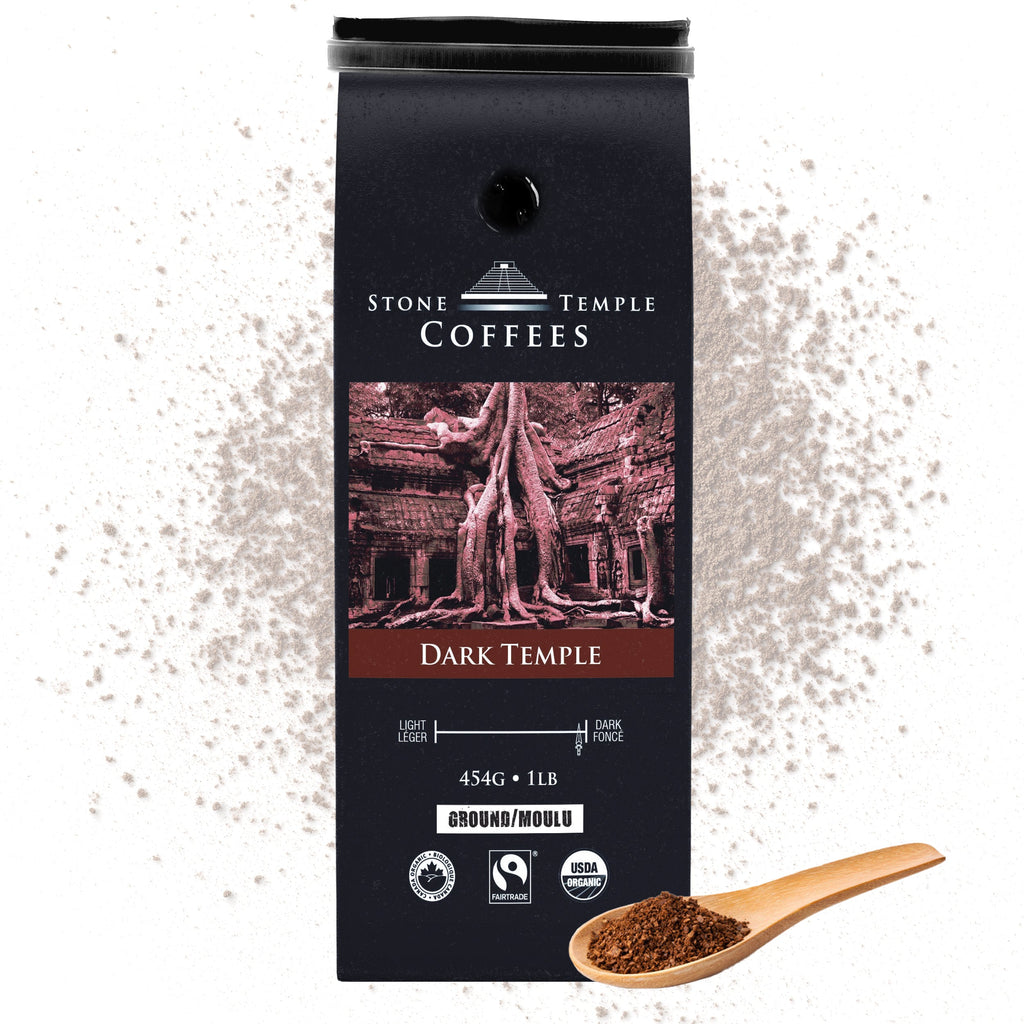 Dark Temple - Torréfaction française foncée, Certifié biologique OCIA/ Café équitable 1lb/ 454g