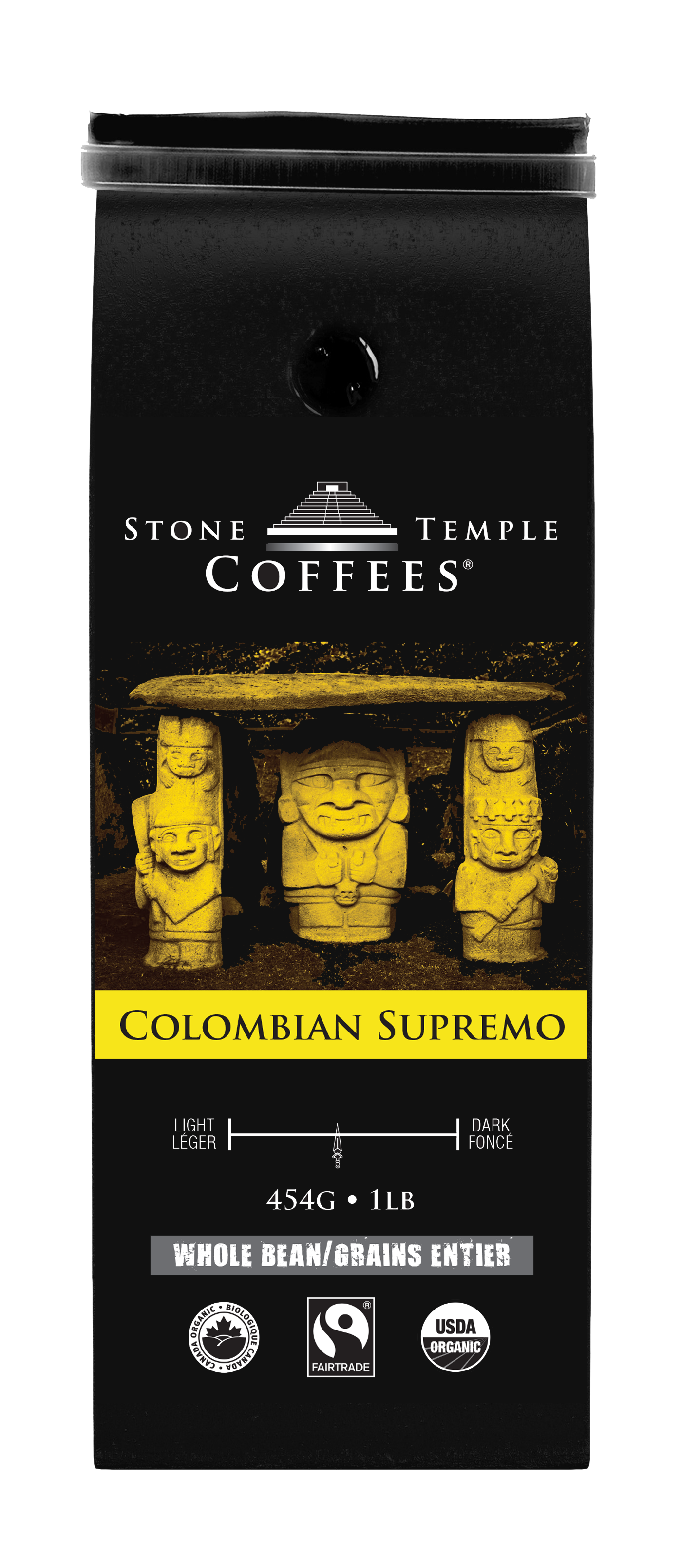 Café de Colombie Suprême - Grains entiers, Torréfaction moyenne, Certifié Biologique OCIA/Équitable 454g