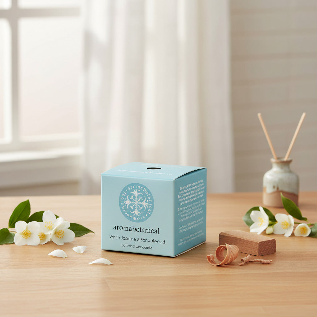 Mini bougie Jasmin & Bois de Santal au parfum apaisant par Aromabotanical