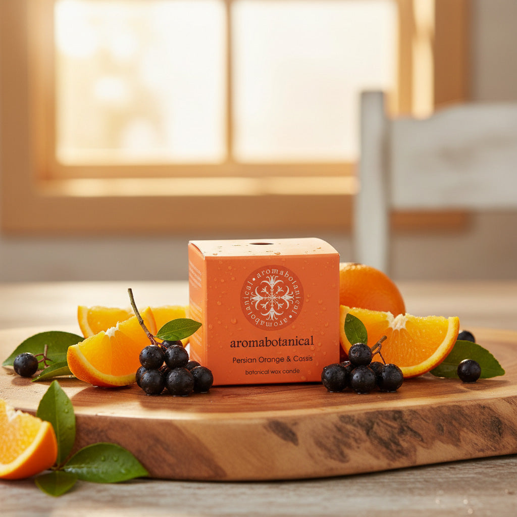 Mini Bougie Orange Persane & Cassis au Parfum Apaisant par Aromabotanical