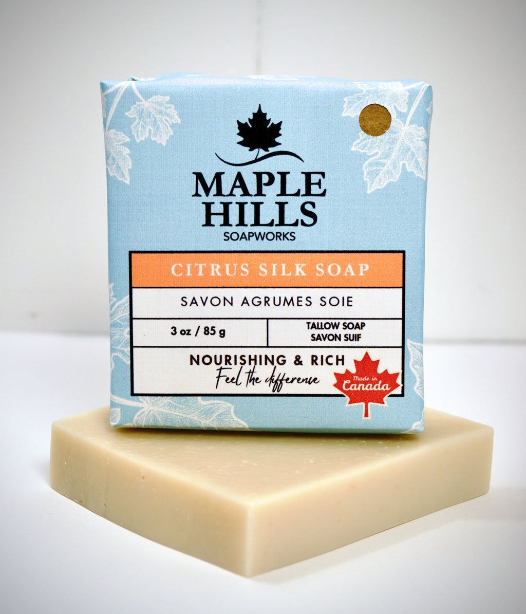 Savon en barre doux et soyeux au suif et aux agrumes