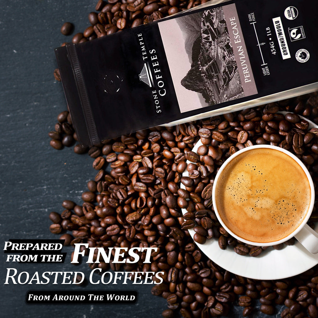 Peruvian Escape - Ground, Medium Roast, Certified Organic OCIA/ Fairtrade Coffee 1lb/454g
