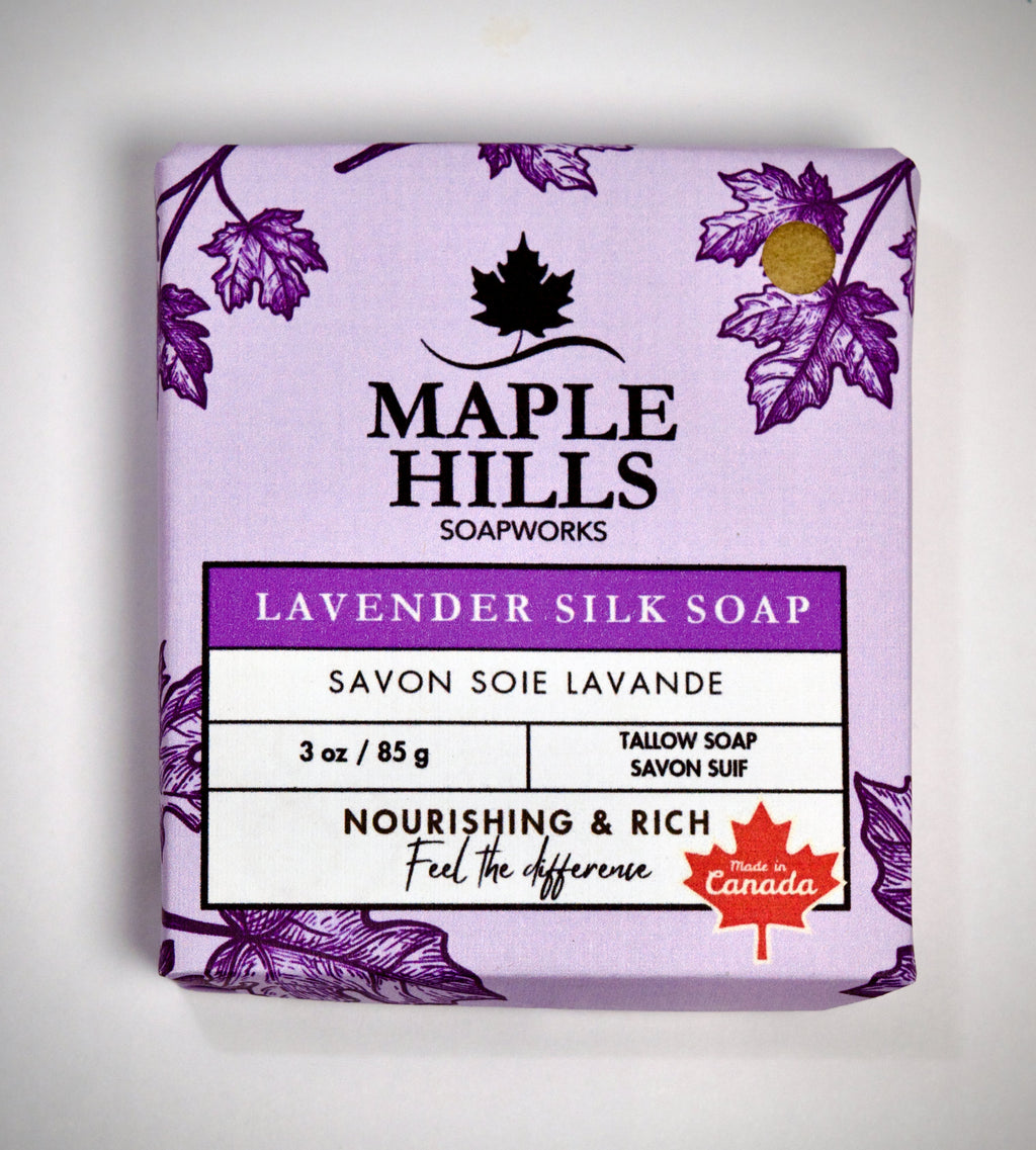 Savon en barre de suif et de soie à la lavande