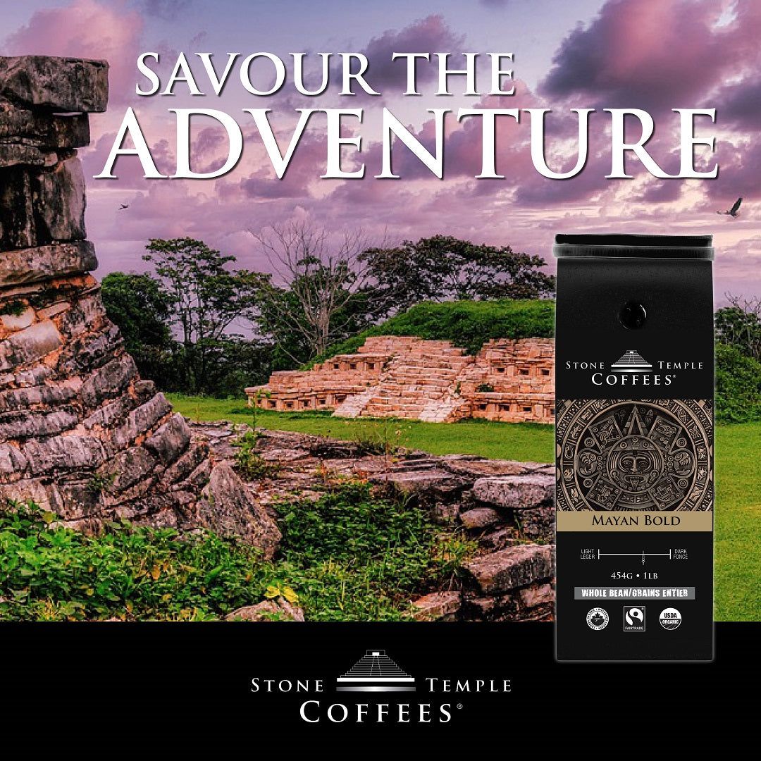 Mayan Bold - Grains Entiers, Torréfaction Moyenne Intense, Café Certifié Biologique OCIA/Commerce Équitable 454g