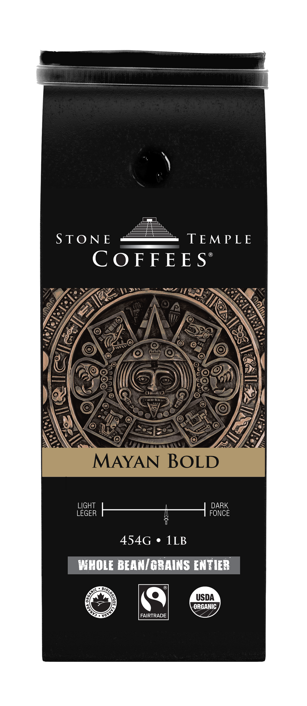 Mayan Bold - Grains Entiers, Torréfaction Moyenne Intense, Café Certifié Biologique OCIA/Commerce Équitable 454g