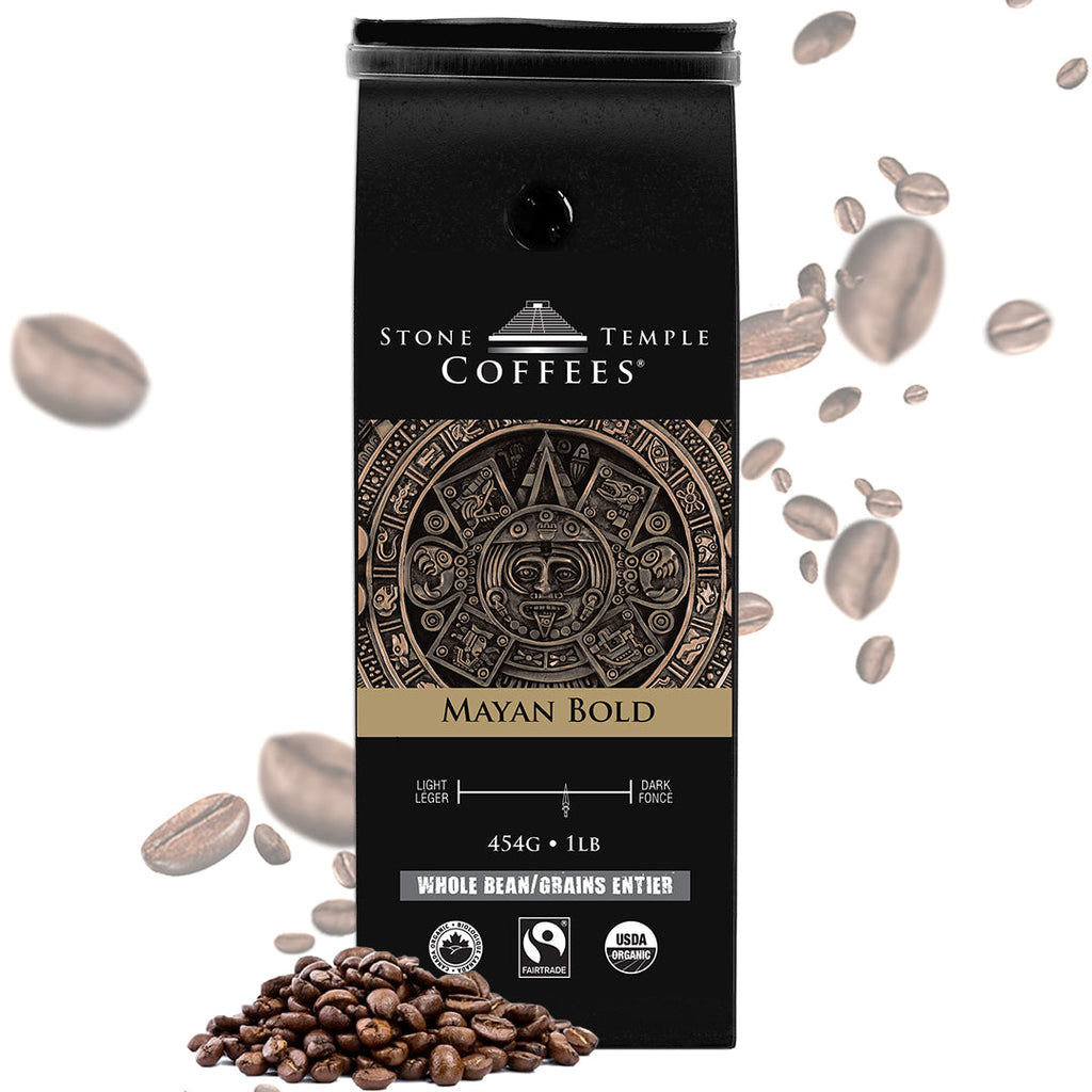 Mayan Bold - Grains Entiers, Torréfaction Moyenne Intense, Café Certifié Biologique OCIA/Commerce Équitable 454g