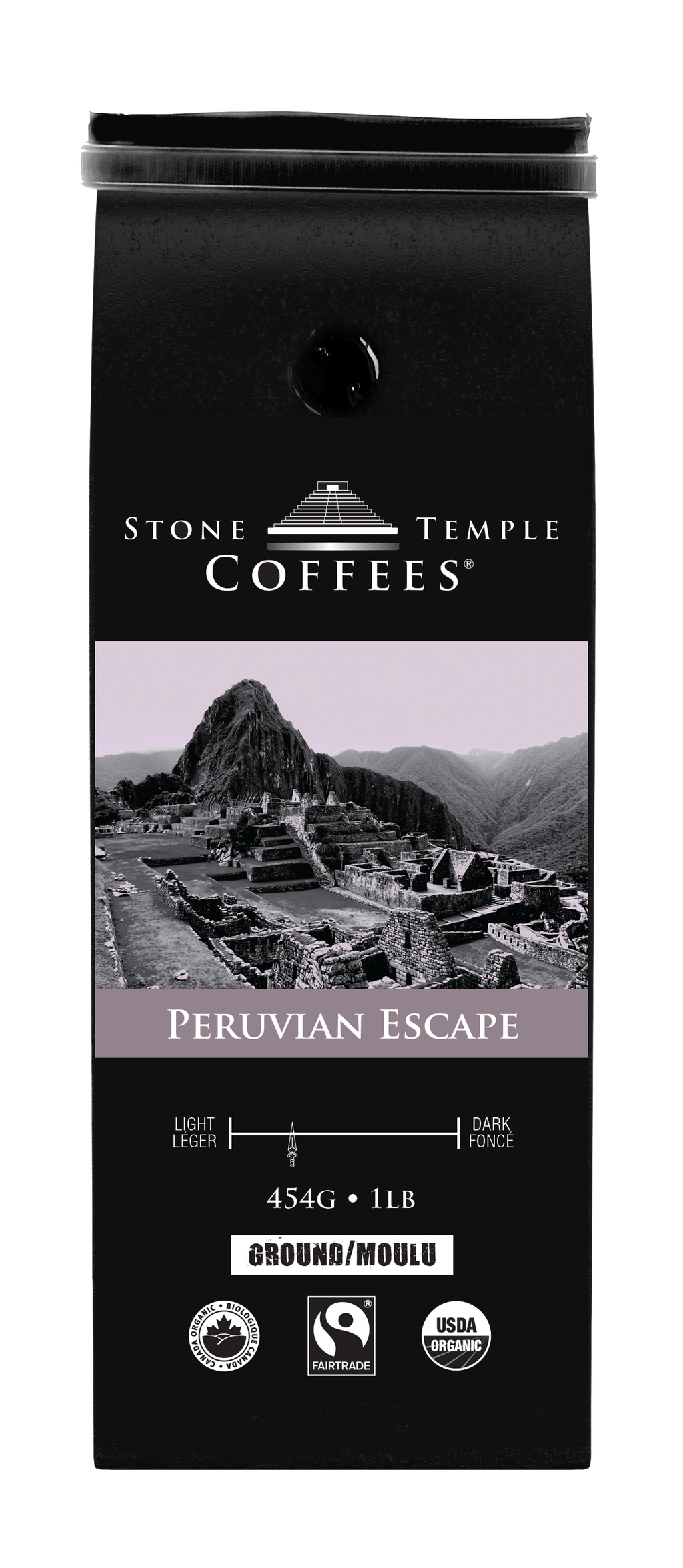 Peruvian Escape - Ground, Medium Roast, Certified Organic OCIA/ Fairtrade Coffee 1lb/454g