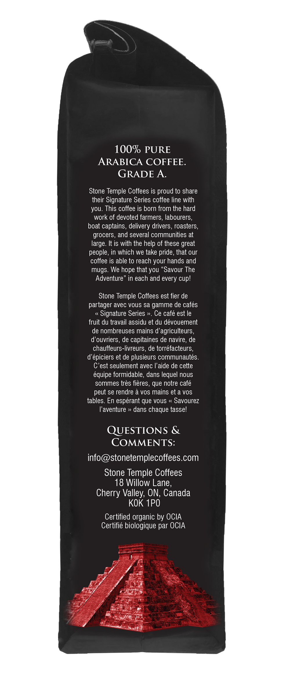 Ethiopian Yirgacheffe - Whole Bean, Medium Roast, Certified Organic OCIA/ Fairtrade Coffee 1lb/454g