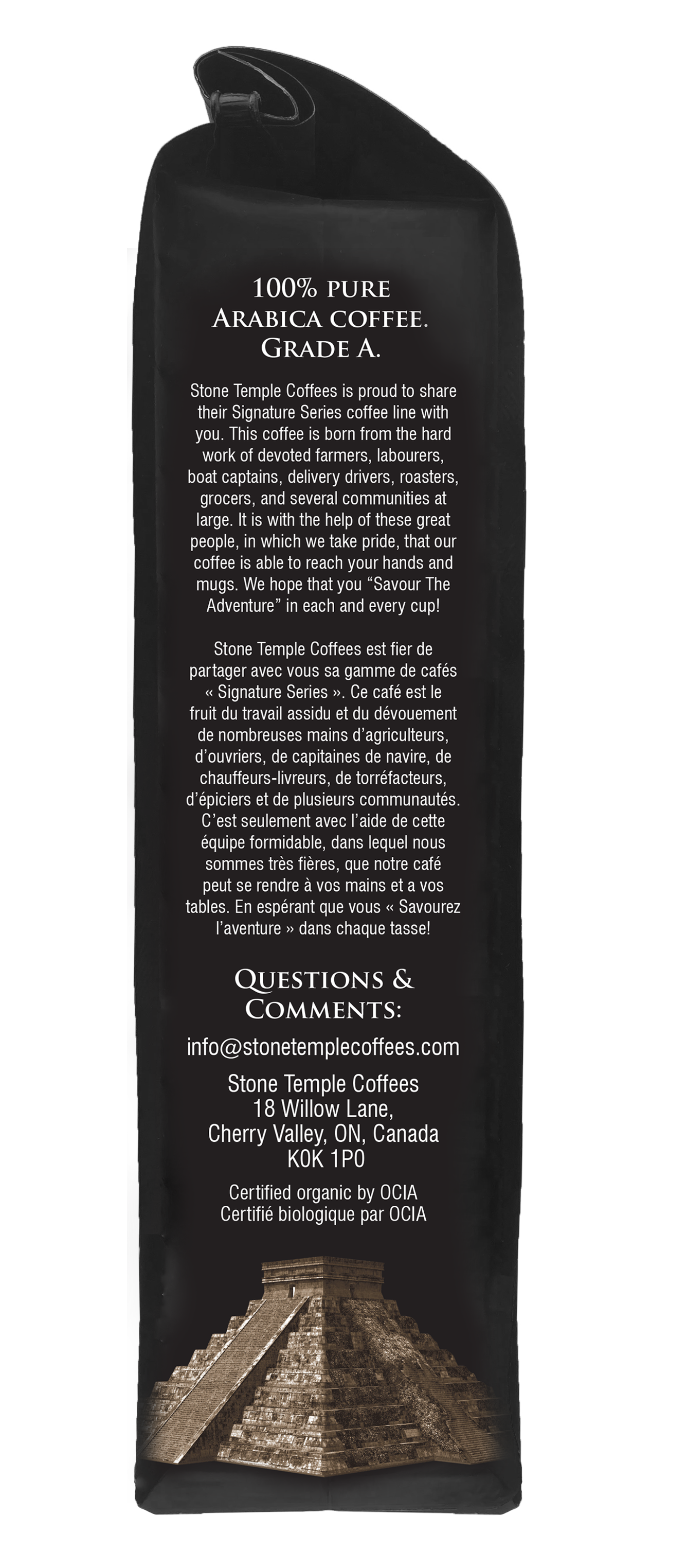 Mayan Bold - Whole Bean, Bold Medium Roast, Certified Organic OCIA/ Fairtrade Coffee 1lb/454g