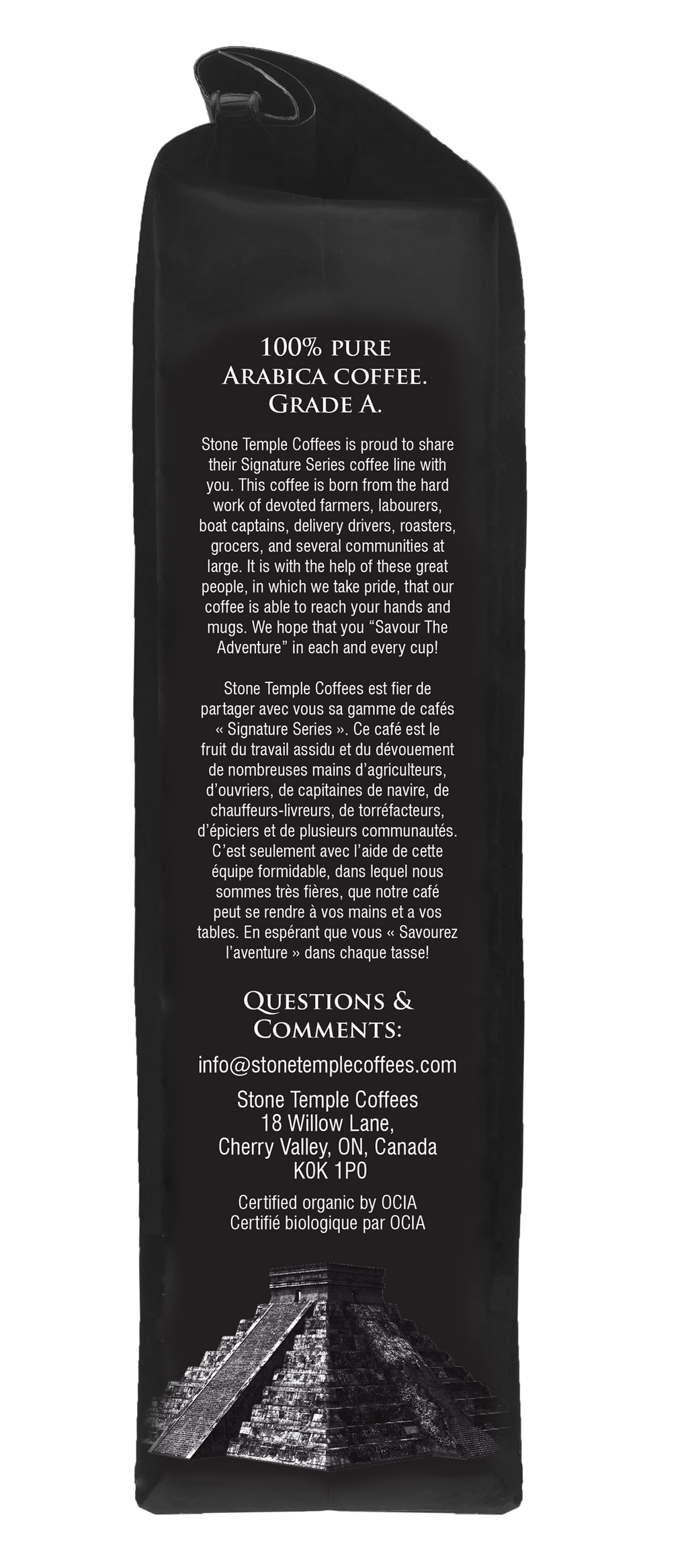 Peruvian Escape - Whole Bean, Medium Roast, Certified Organic OCIA/ Fairtrade Coffee 1lb/454g