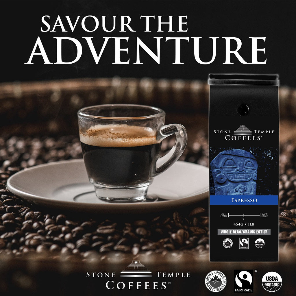 Espresso - Grains Entiers, Torréfaction Espresso, Certifié Biologique OCIA / Café Équitable 454g