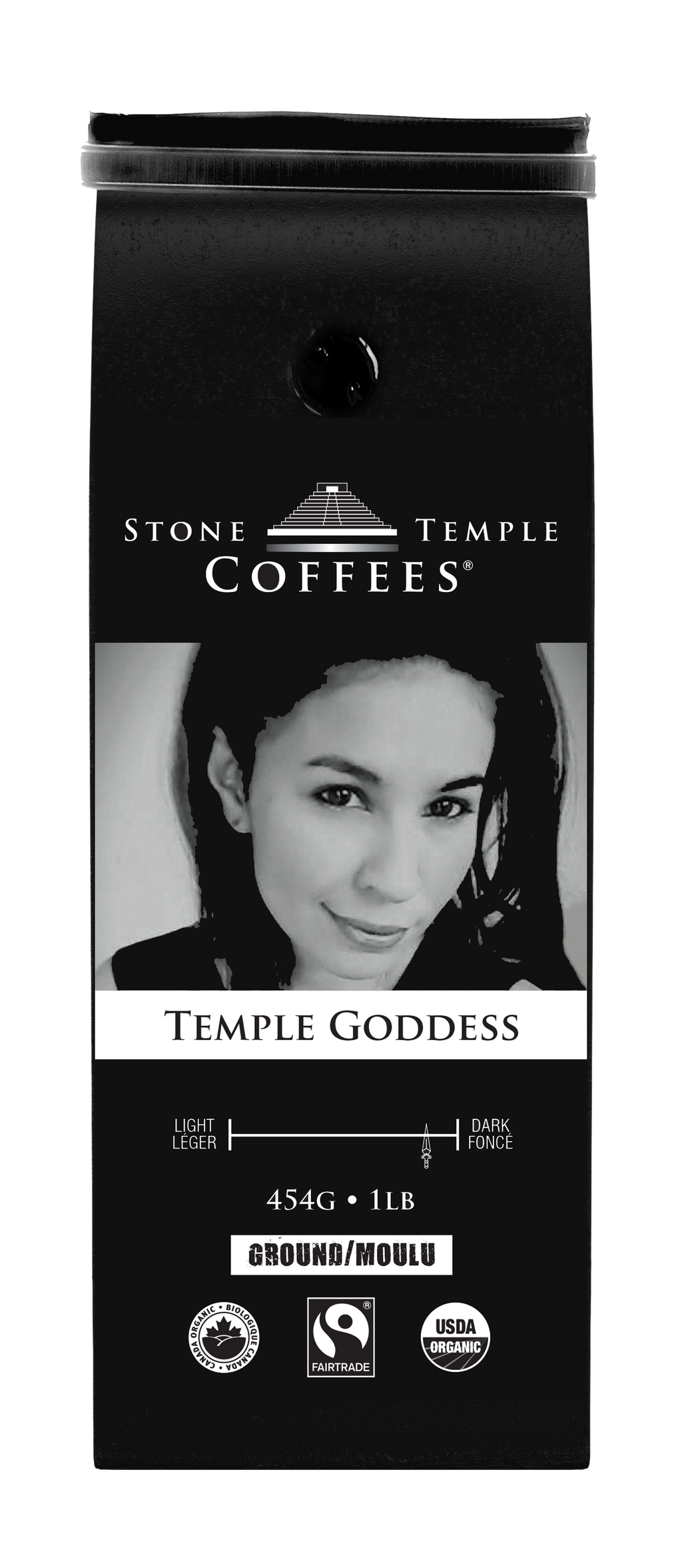 Temple Goddess - Moulu, Expresso Foncé, Café Certifié Biologique OCIA/Commerce Équitable 454g